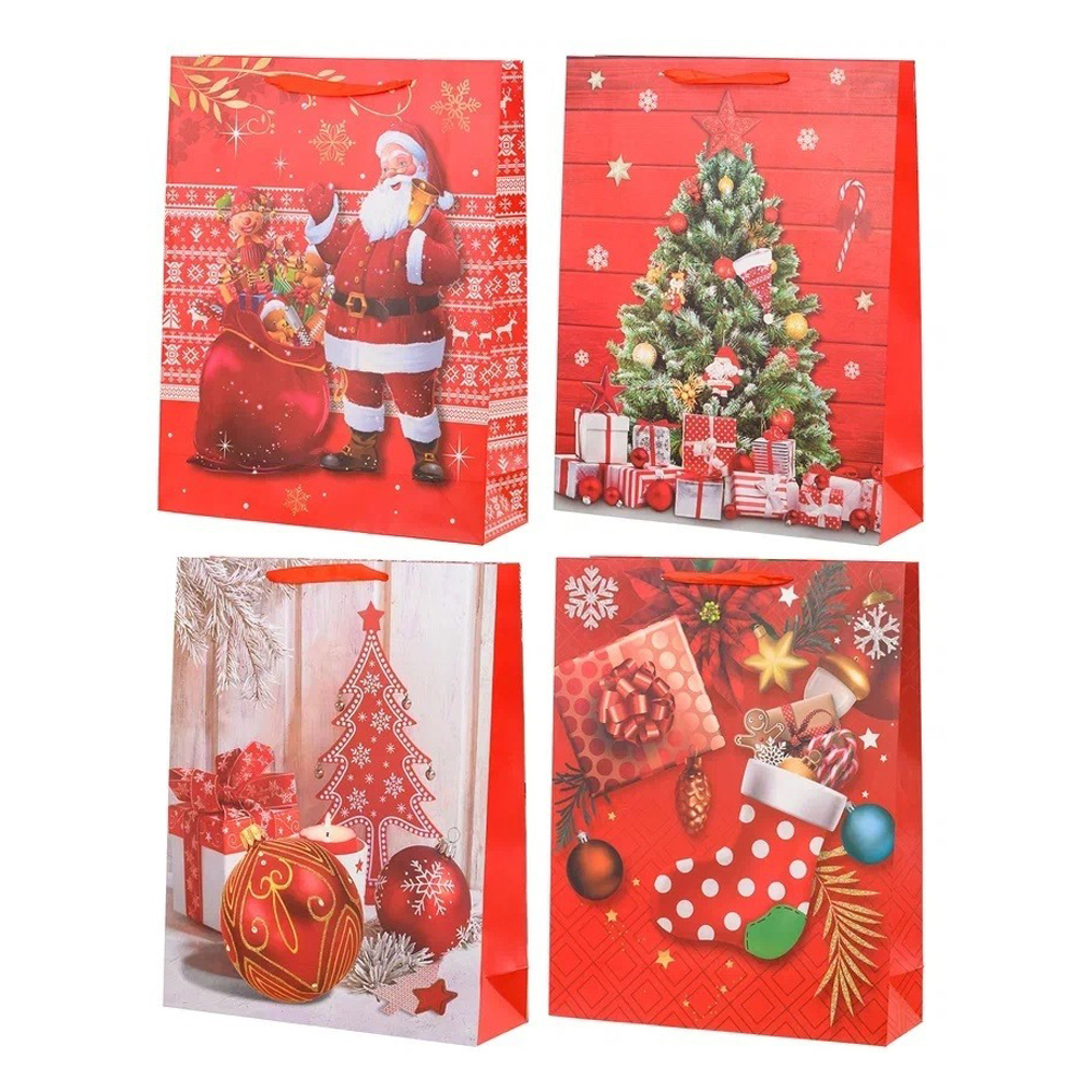 Подарочный пакет Basir, серия "Зима", глянцевый, цветной с рисунком ассорти, размер 50*18*72 см