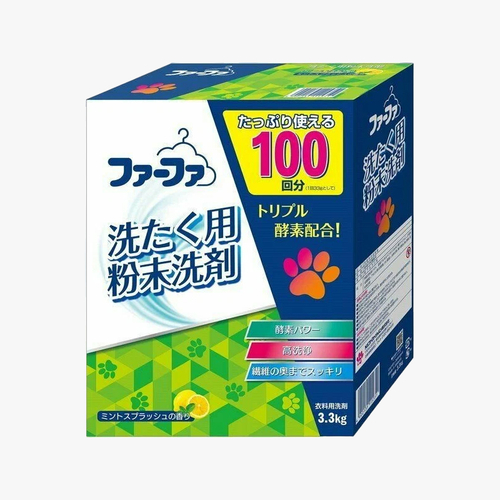 Стиральный порошок(концентрат) с отбеливающим эффектом «Морозная свежесть»(аромат мяты и лимона) 3,3кг Nissin FaFa (Япония)