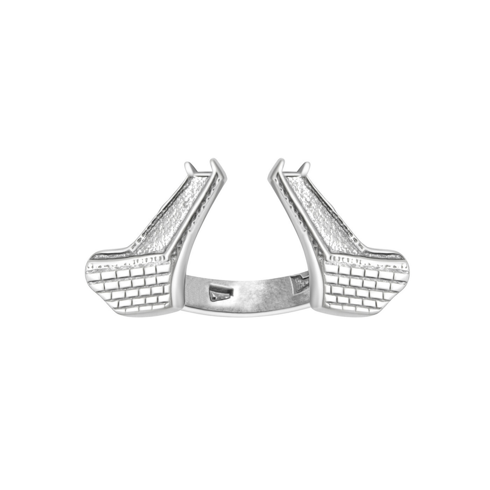 "Открытый мост"  кольцо в серебряном покрытии из коллекции "Petersburg" от Jenavi