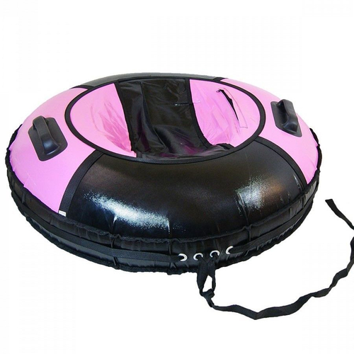 Тюбинг-ватрушка Комфорт, диаметр 90 см, черно-розовый