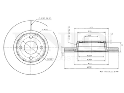 Диск тормозной передний UNIO BRD-20425