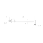 Кронштейн тропического душа настенный квадратный BK350NM чёрный