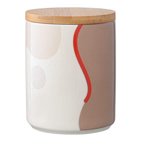 Банка для хранения бежевого цвета с авторским принтом из коллекции freak fruit, 1,25л