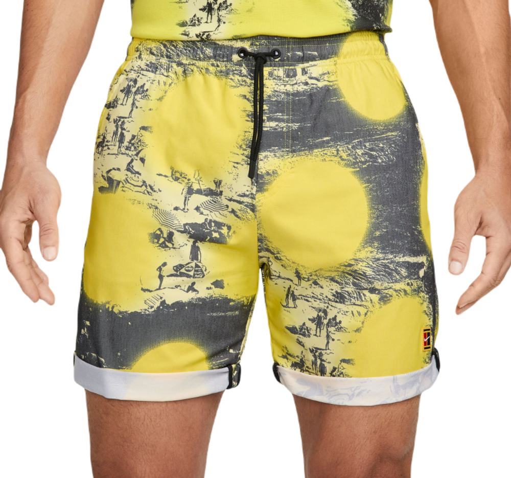 Мужские теннисные шорты Nike Dri-FIT Heritage Print Tennis Shorts - opti yellow