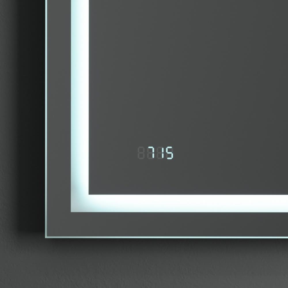 Универсальное зеркало с контурной Led-подсветкой, часами и косметическим зеркалом, 80 см AM.PM Gem M91AMOX0803WG