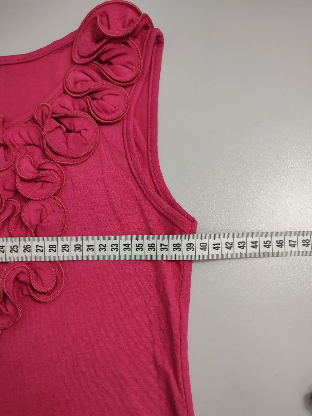 Майка с рюшами розовая 50 размер