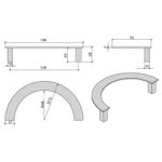 Ручка-скоба 128мм, отделка белый бархат (матовый)