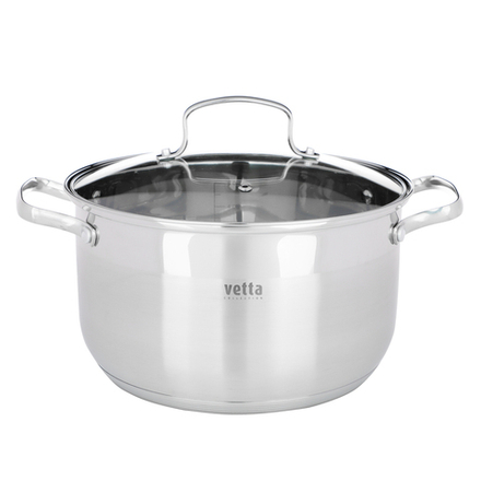 VETTA Берн Кастрюля 24х14см. 6,1л. со стекл. крышкой, индукция