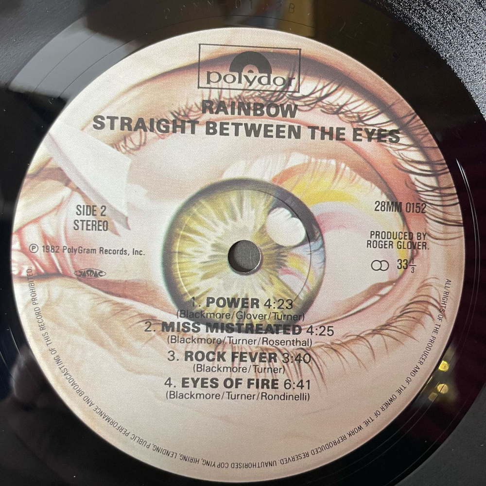 Винтажная виниловая пластинка LP Rainbow Straight Between The Eyes (Japan 1982) (No Obi) Rock Fever