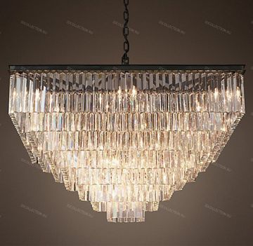 1920S ODEON CLEAR GLASS FRINGE SQUARE 7-TIER Restoration Hardware