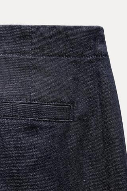 ZARA БРЮКИ КАПРИ СО СРЕДНЕЙ ПОСАДКОЙ — ZW COLLECTION, СИНИЙ