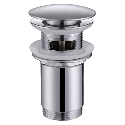 Донный клапан ABBER AF0010 с переливом, клик-клак, хром