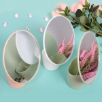 Зеркало настольное с органайзером для косметики «Beauty - Look», цвет белый, зеленый, персиковый и голубой, d-16.5см, 19см
