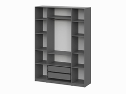 ШК 5 шкаф 1600 + полки 1 комплект + ящики 1 комплект / Графит