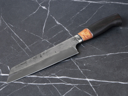 Кухонный нож "Накири" со следами ковки, сталь Х12МФ, рукоять граб/берёза