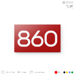 Номер на дверь 860, табличка на дверь для офиса, квартиры, кабинета, аудитории, склада, красная 120х70 мм, Айдентика Технолоджи