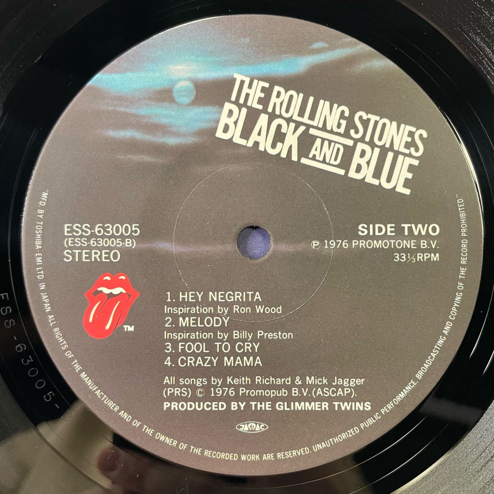 Винтажная виниловая пластинка LP The Rolling Stones Black And Blue (Япония 1979) (Без Оби)
