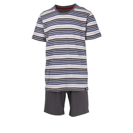 Мужская пижама с шортами темно-серая в полоску BUGATTI 56011/4065 832