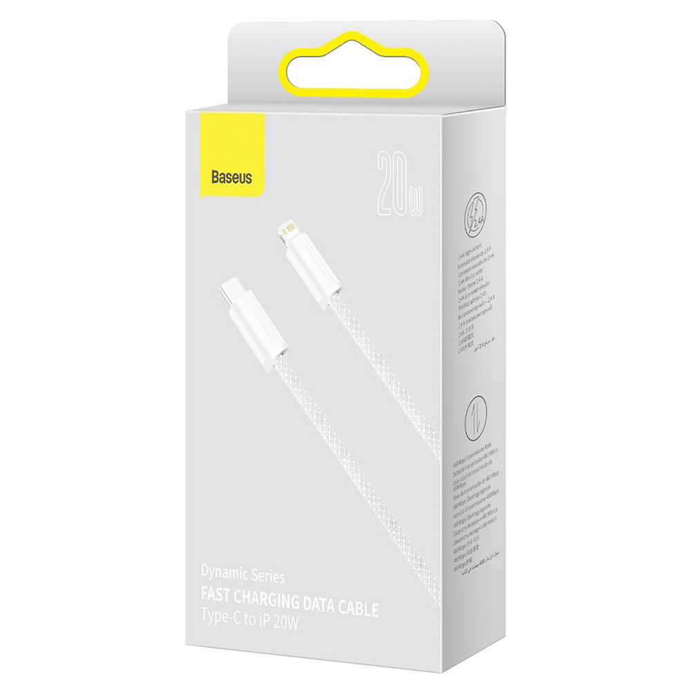 Lightning Кабель Baseus Dynamic Series Fast Charging Data Cable Type-C to iP 20W 1m - White