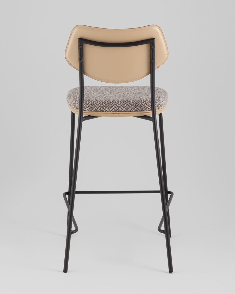 Стул полубарный Casey серо-коричневый с бежевой экокожей