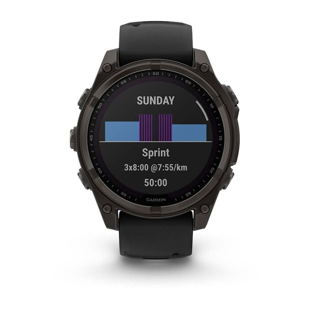 Умные часы Garmin Fenix 8 47мм Solar Sapphire Carbon Gray DLC Titanium