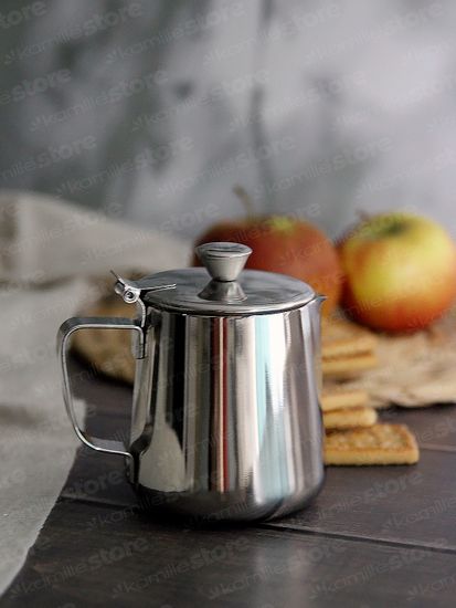 Молочник с крышкой 600 мл. из нержавеющей стали Kamille KM 4386