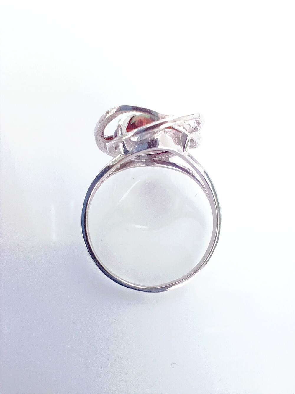 Кольцо Эстерелла, серебро 925*, родирование, опал синтетический, фианит/Ф