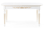 Стол деревянный Woodville Бевье молочный, золото