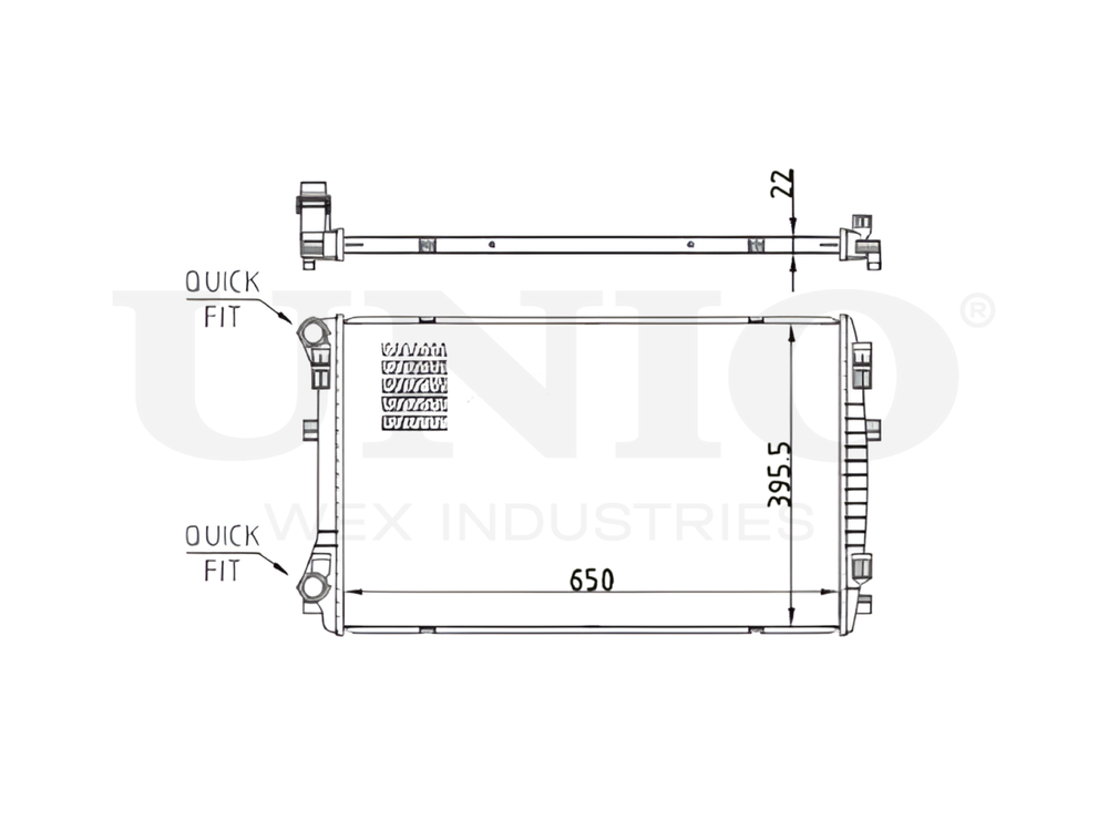 Радиатор охлаждения двигателя UNIO RAD-10134