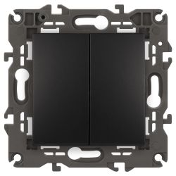 Переключатель ЭРА Elegance 14-1106-05 двойной 10АХ-250В IP20 антрацит