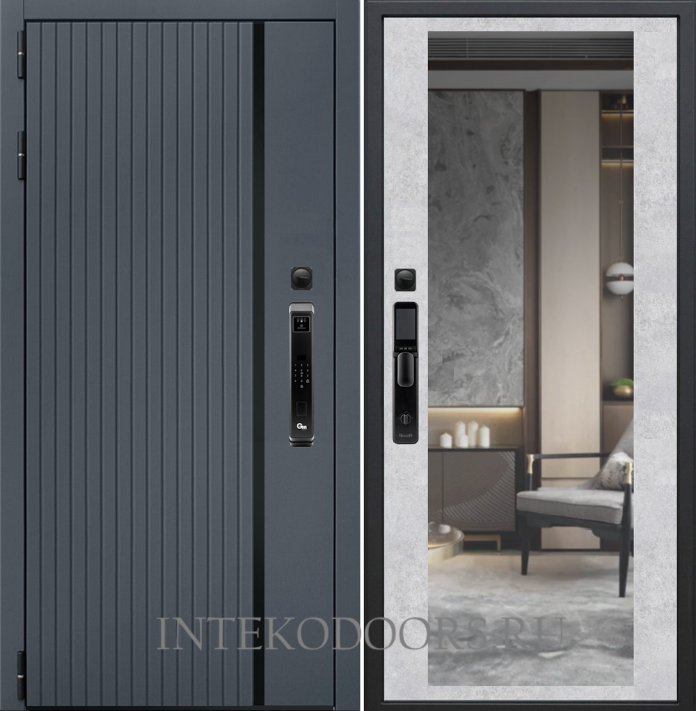 Агат Графит с зеркалом V8