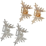 Заколка-краб для волос 2шт «AKS - DesignPRO», бабочки, цвет золото и хром, 4*2,5см