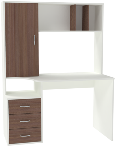 Стол компьютерный КарИВи Сокол Белый  Бодего Темный