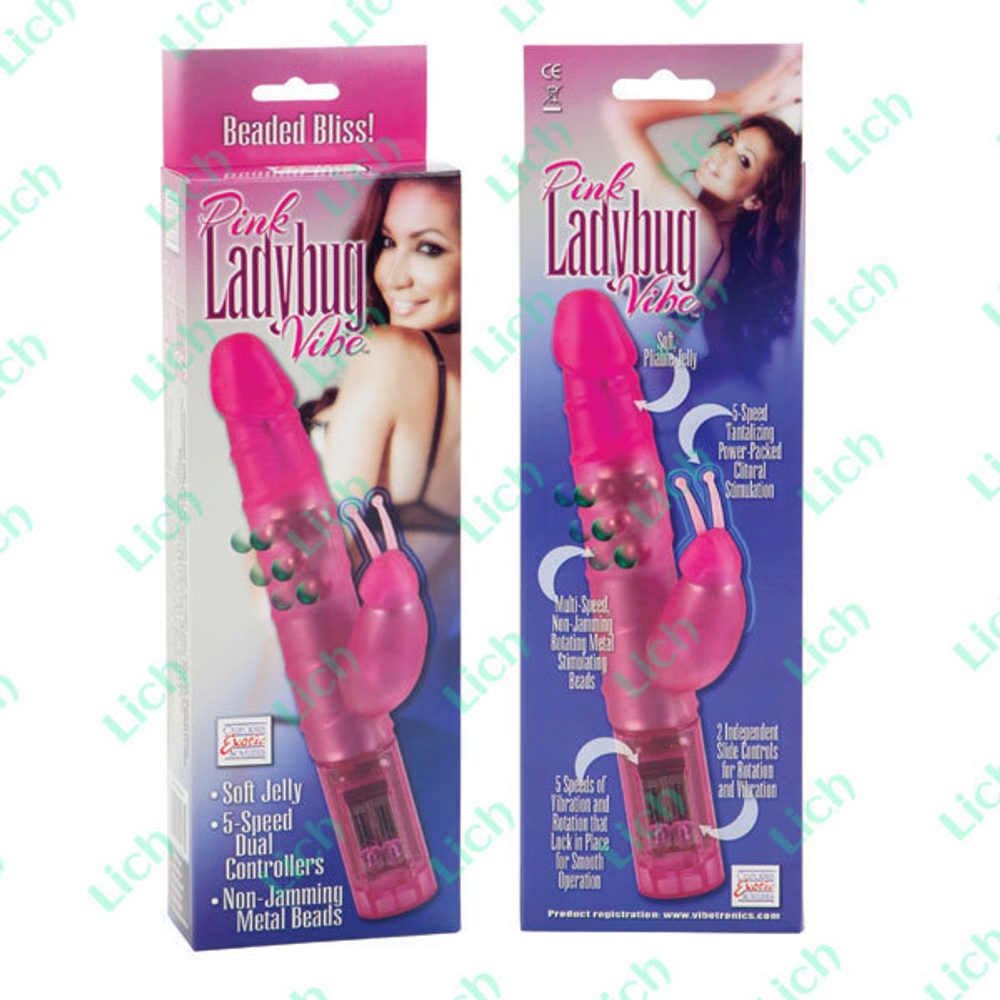 Розовый вибратор LADYBUG