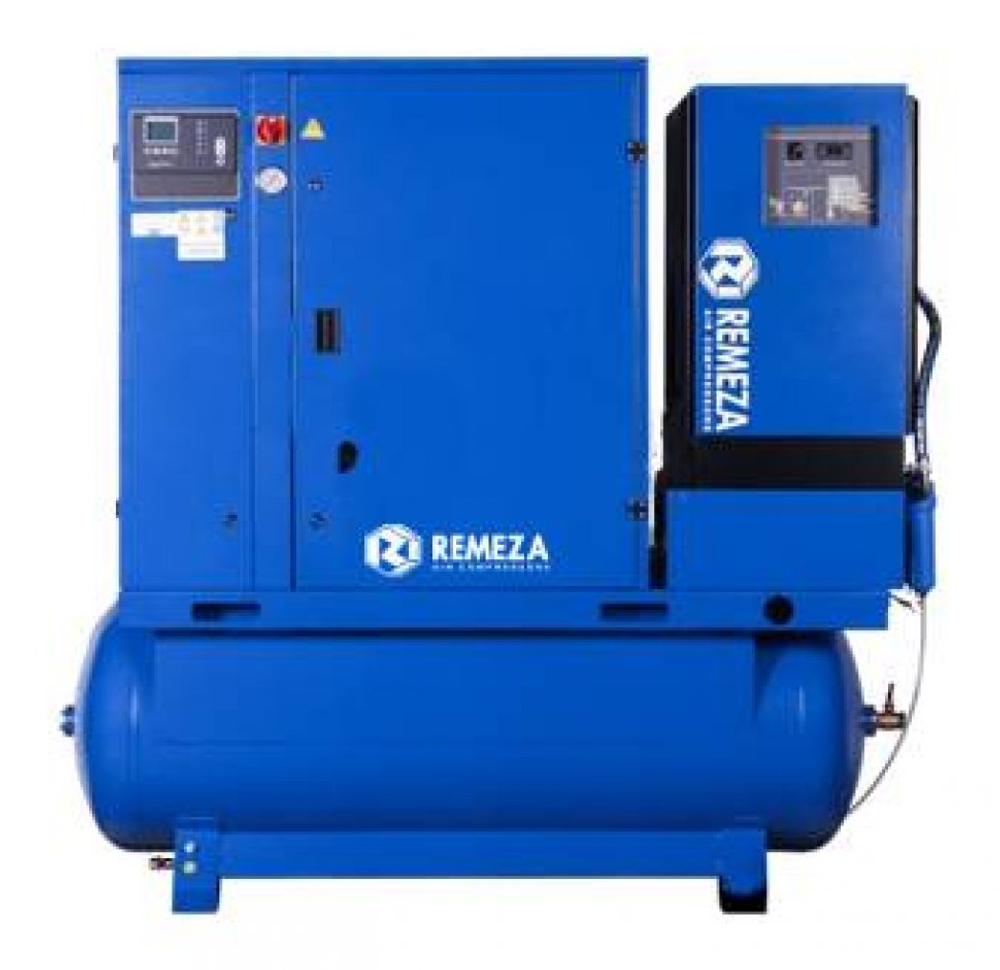 Винтовой компрессор ВК25Т-16-500Д2ВС, ресивер 500 литров , производительность 2000л/мин,  рабочее давление 16 бар, мощность двигателя 18,5кВт, вес  кг, габариты 1990х850х1920мм. REMEZA, Республика Беларусь