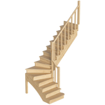 Лестница на второй этаж К-001м/2 Правая c подступенками