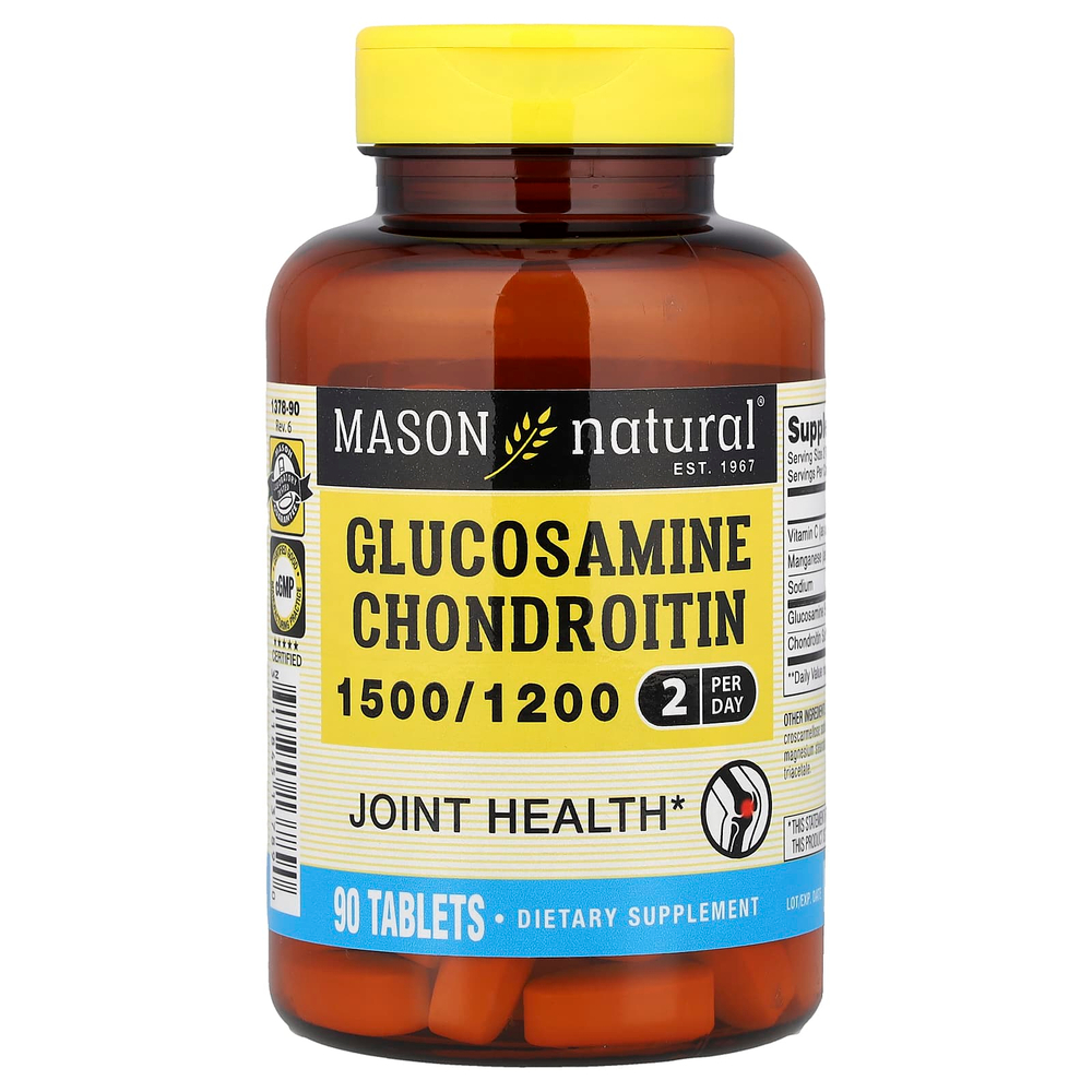 Mason Natural, Глюкозамин хондроитин, 90 таблеток