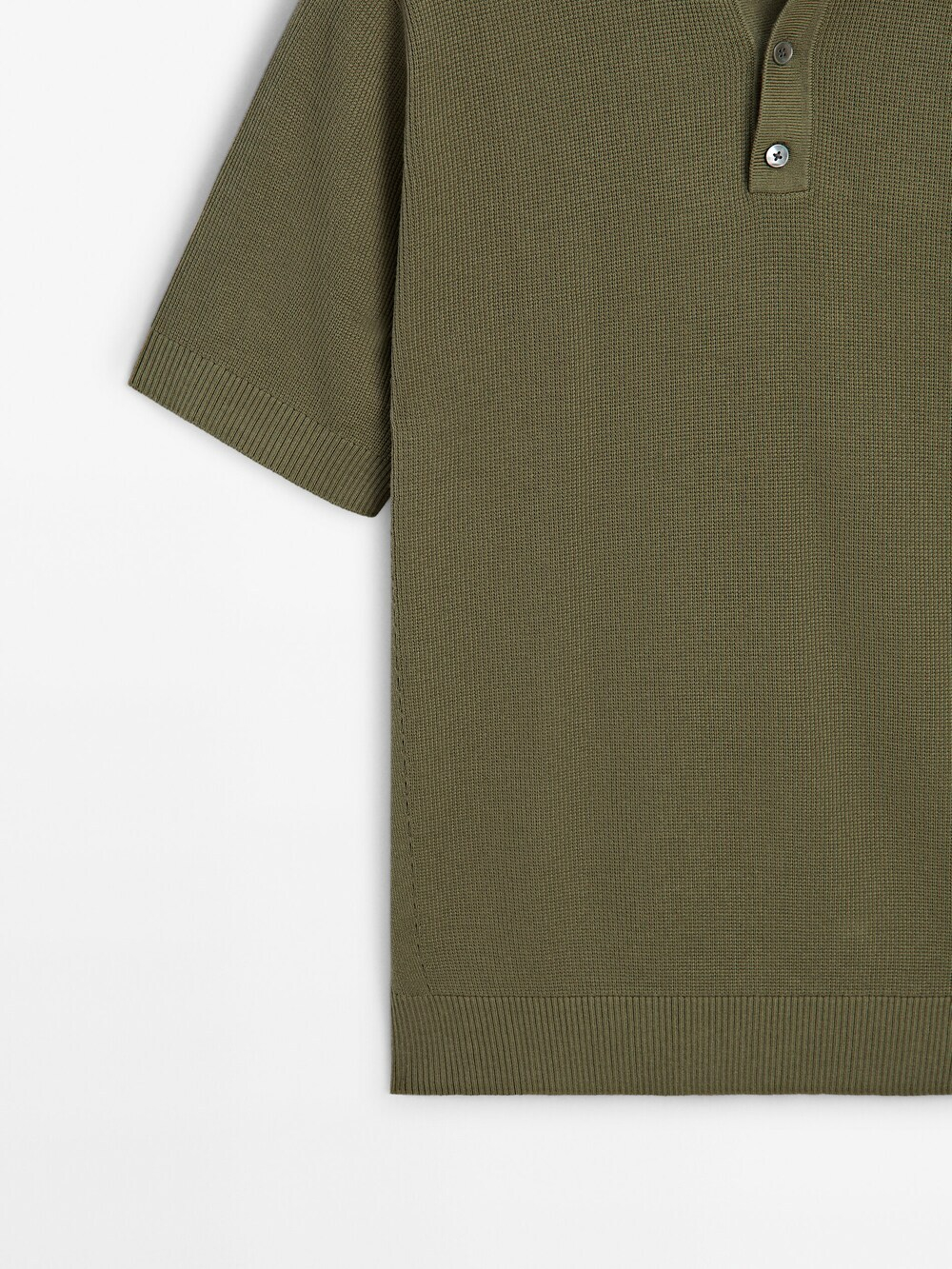 Massimo Dutti Трикотажное поло с короткими рукавами, цвет морской волны