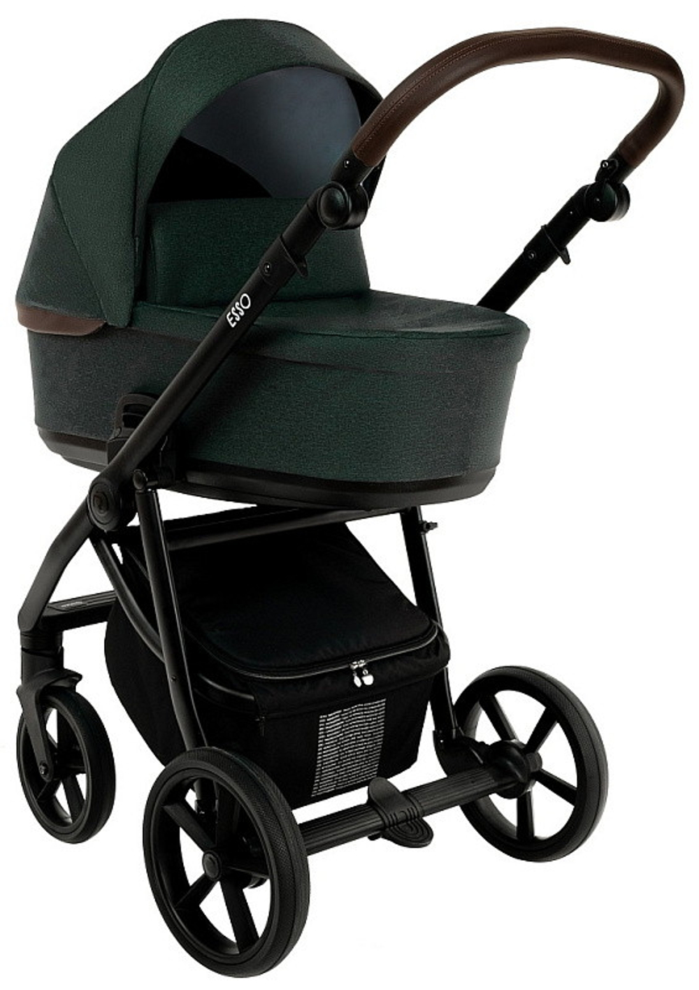 Детская коляска Roan Esso 3 в 1 с автокреслом Tutis Elo Lux EduSky Black ESS113/1 Dark Green/Black