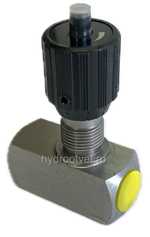 DV06-1-10/V - Дроссель трубного монтажа c рукояткой, G1/8, обратный клапан - нет