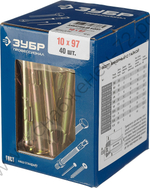 ЗУБР М10 x 97 мм, анкерный болт с гайкой, 40 шт, Профессионал (302342-10-097)