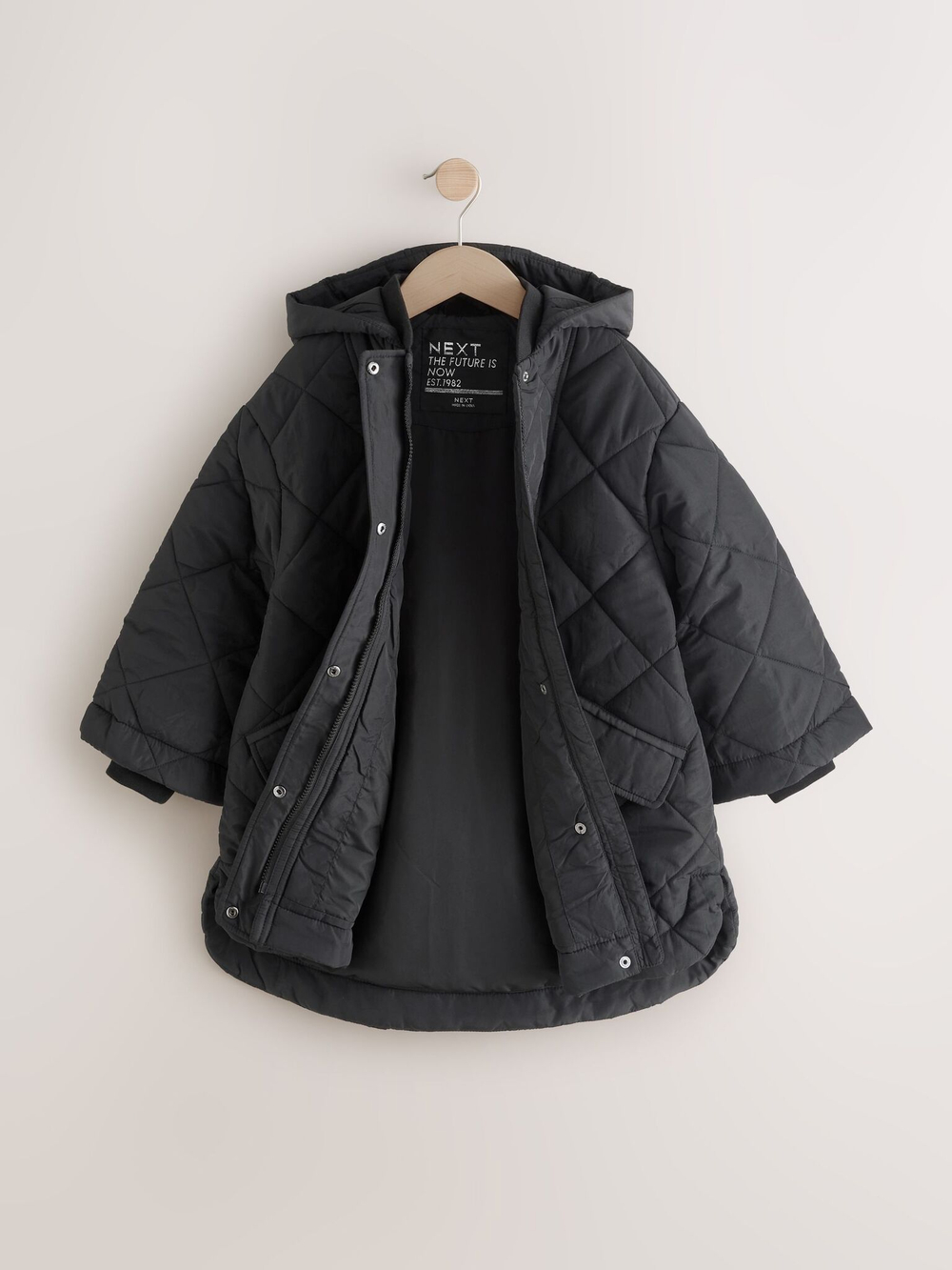 Куртка утепленная с капюшоном для девочки Next E25-187, Черный