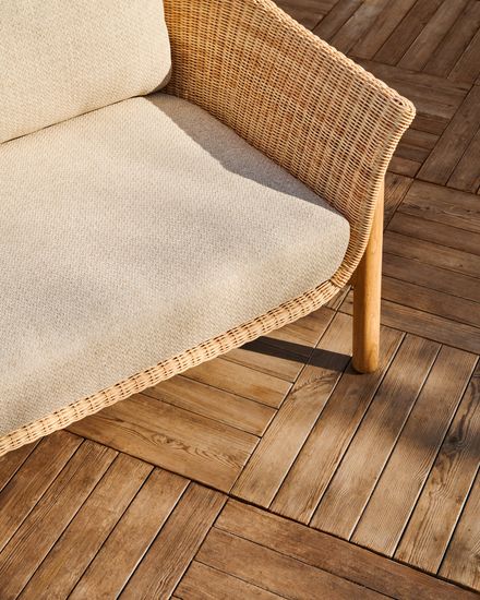 Двухместный диван Galea из тикового дерева и синтетического ротанга 170,5 см Испания La Forma