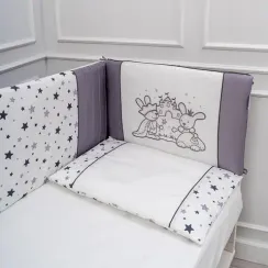 Комплект постельного белья Lollycottons Звездочет 6 предметов, Серый