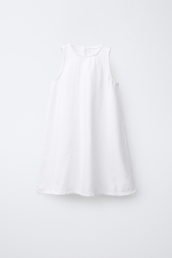 ZARA ДЖИНСОВОЕ ПЛАТЬЕ, БЕЛЫЙ