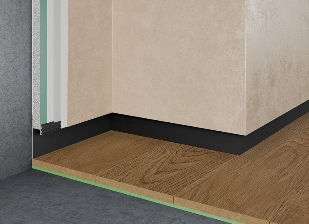 Теневой плинтус скрытого монтажа Pro Design 380 черный, 2700x17,5x52 мм