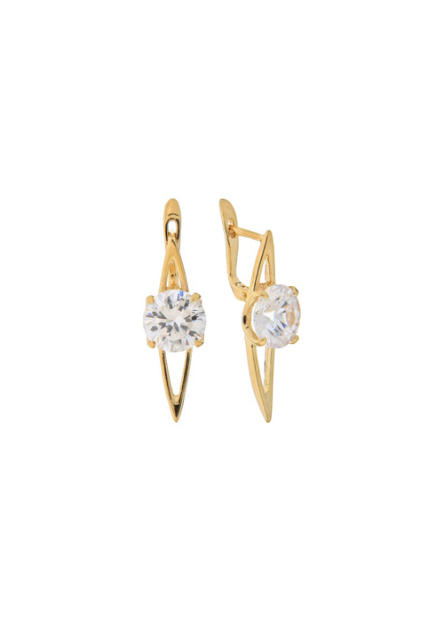 "Амала" серьги в золотом покрытии из коллекции "Санскрит" от Jenavi с английским замком