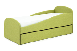 Детская мягкая кровать с ящиком Бельмарко Letmo авокадо рогожка