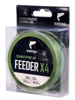 Шнур плетёный Salmo Sniper х4 FEEDER BRAID Army Green 150/014