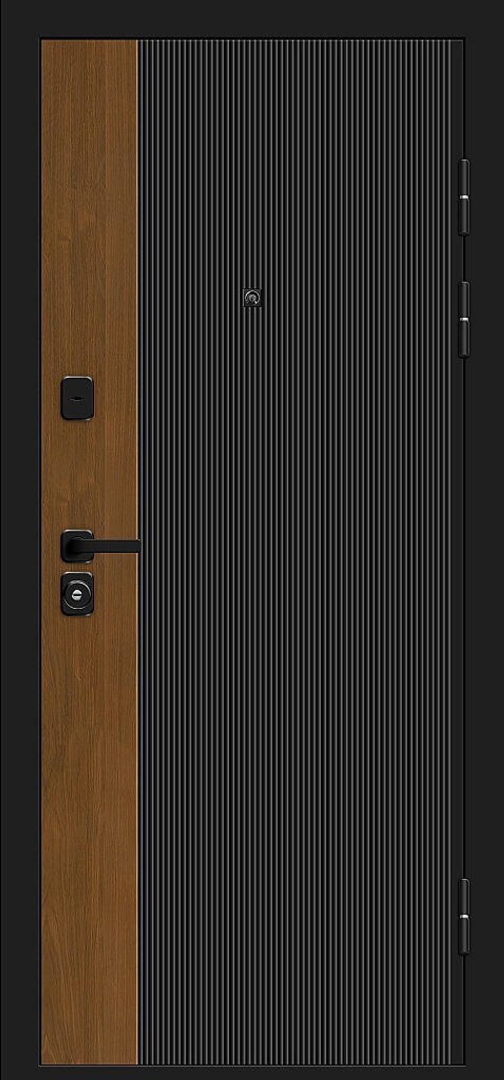 Optim Z-2 Вертикаль Муар черный-Грецкий Орех/Белый 205*86 правое